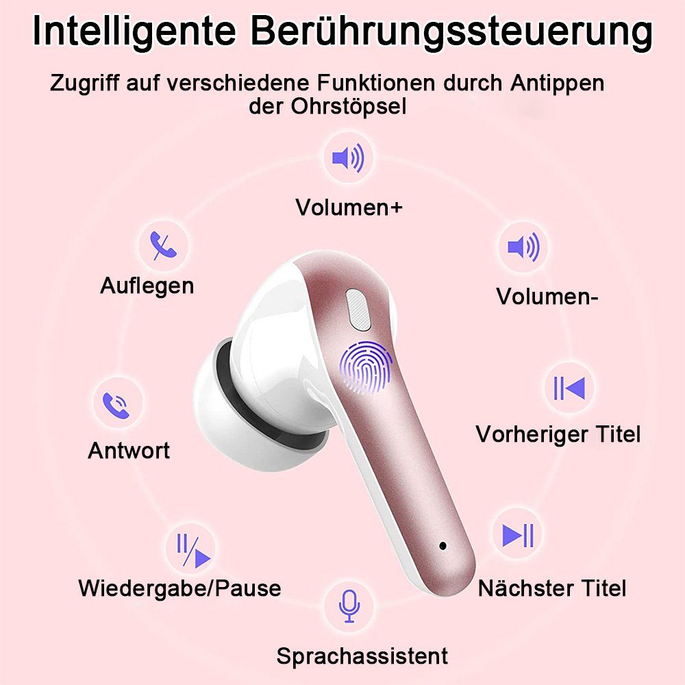 Gold Mic Bluetooth-Kopfhörer Eingebautes 5.1 Rose zggzerg Kopfhörer Bass Kopfhörer Deep Ear, in Bluetooth