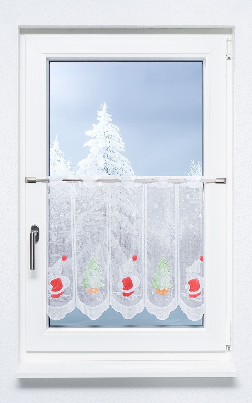 LYSEL® Scheibengardine Weihnachtsm. u. Tannenb., (1 günstig online kaufen