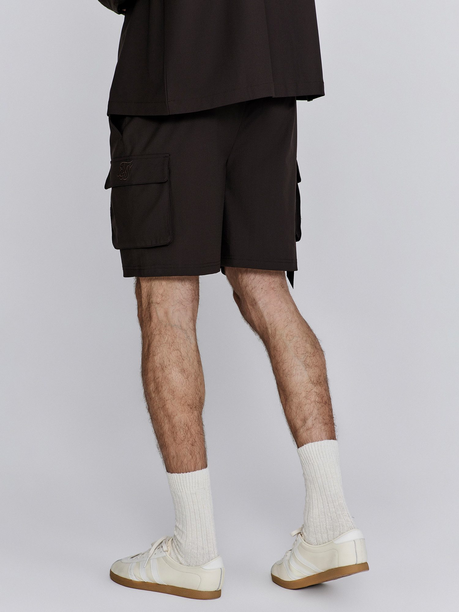 Siksilk Shorts SikSilk Herren Braune Flight Cargo Shorts