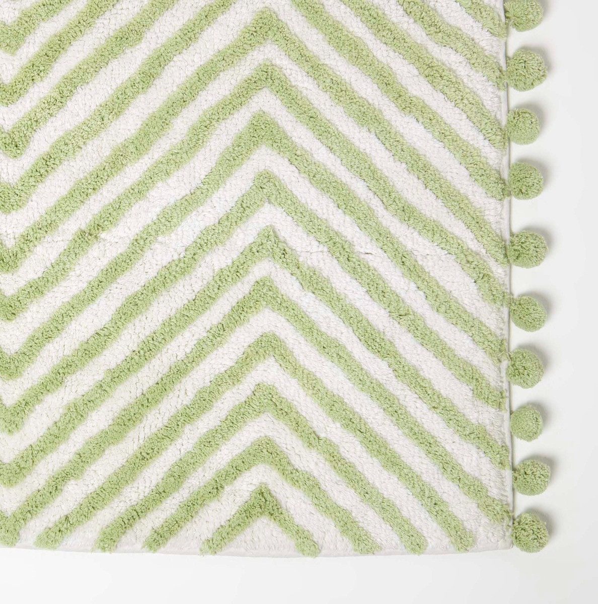 Homescapes Badematte Badteppich grün mit Zickzack-Muster günstig online kaufen