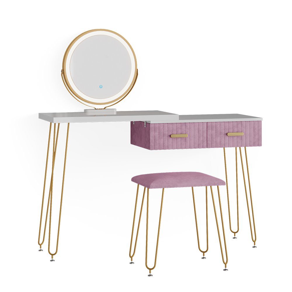 Vicco Schminktisch Zoey, Weiß/Rosa, 120 cm günstig online kaufen