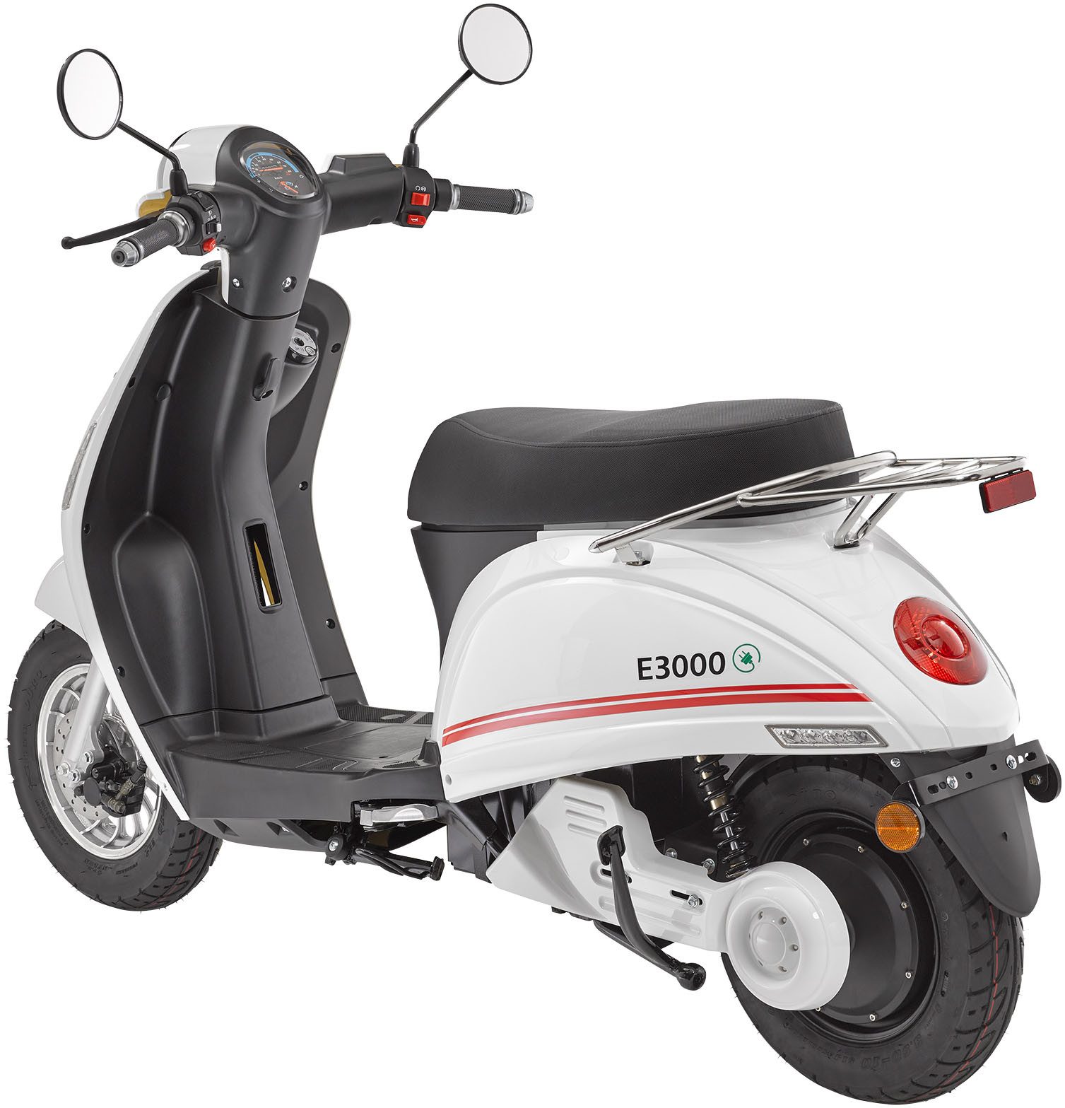 Luxxon E-Motorroller E3000, 3000 W, 45 km/h, bis zu 55 km Reichweite, mit Straßenzulassung, 2 Sitzplätze