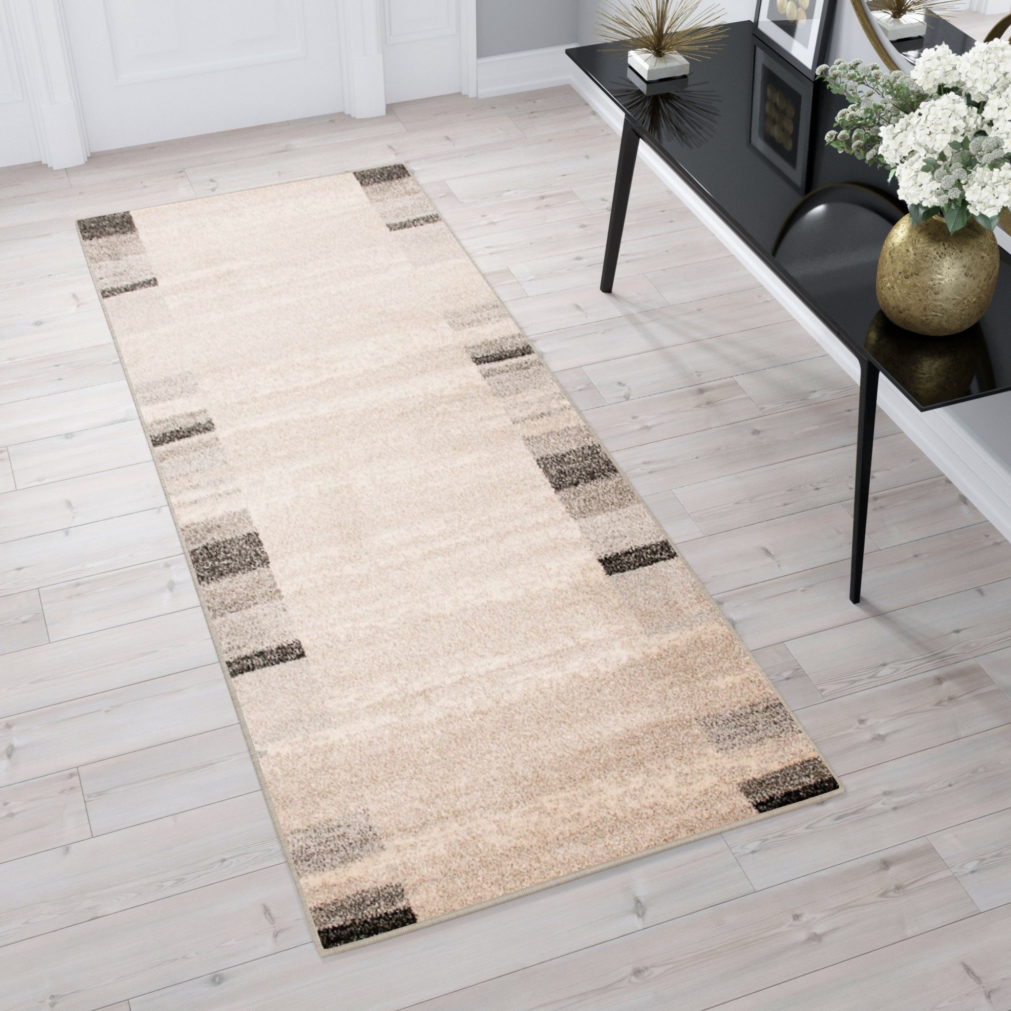 Tapiso Läufer SARI, rechteckig, Höhe: 10 mm, Kurzflor Flurläufer, pflegeleicht, Wohnzimmer Schlafzimmer Flur Küche