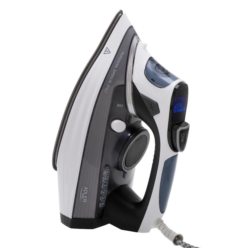 ADLER EUROPE Dampfbügeleisen AD 5053 Dauerdampf, Vertikaldampf, Anti-Kalk und Selbstreinigung, 3000 W, LCD-Display, 11 Temperatureinstellungen, Bügeleisen, büge – Bild 5 von 5