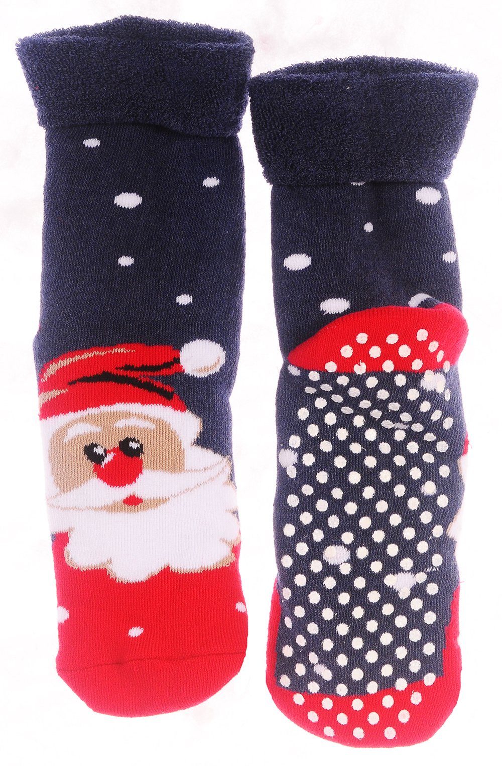 Martinex Thermosocken Носки Weihnachten warme Kinder Weihnachtssocken Antirutschsocken weich, warm, genoppt, mit Weihnachtsmann, 35 28 39 40 41 42