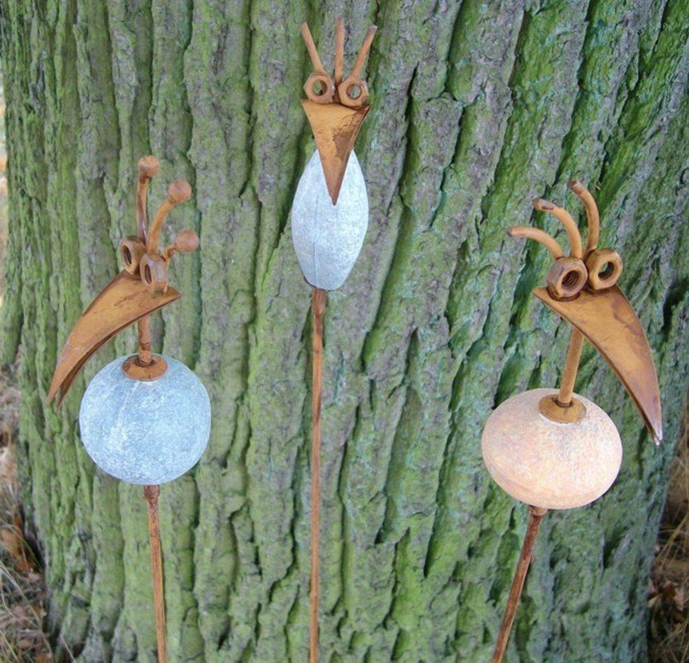 Deko-Impression Gartenstecker Dekorative Gartenstecker 3er-Set Gartenstab günstig online kaufen