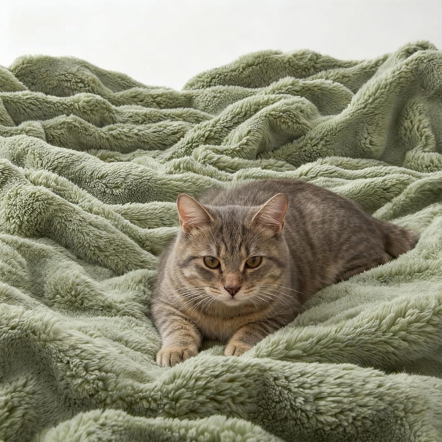 Wohndecke Kuscheldecke 150x200 weiß, Fleecedecke weich, Topfinel, dicke Decke, Wolldecke Sofadecke, luxuriös gestreift Muster