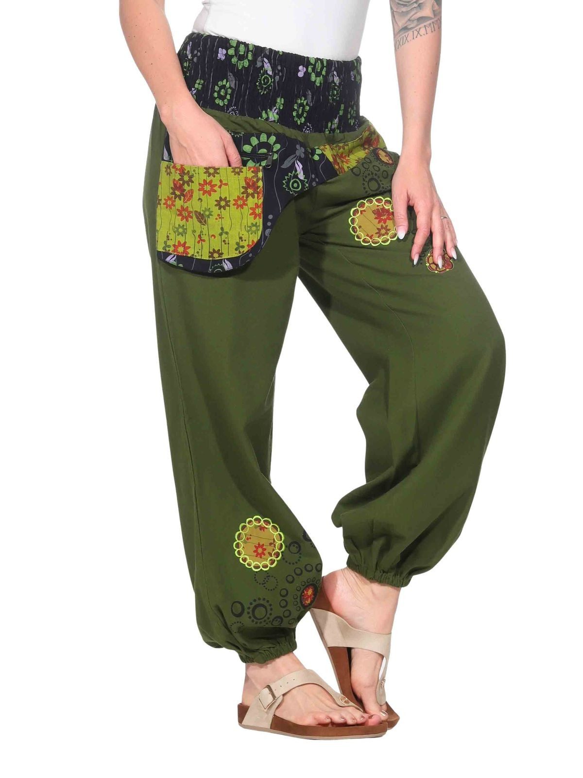KUNST UND MAGIE Haremshose Damen IBIZA Strandhose Wellnesshose Pluderhose in verschiedenen Farben
