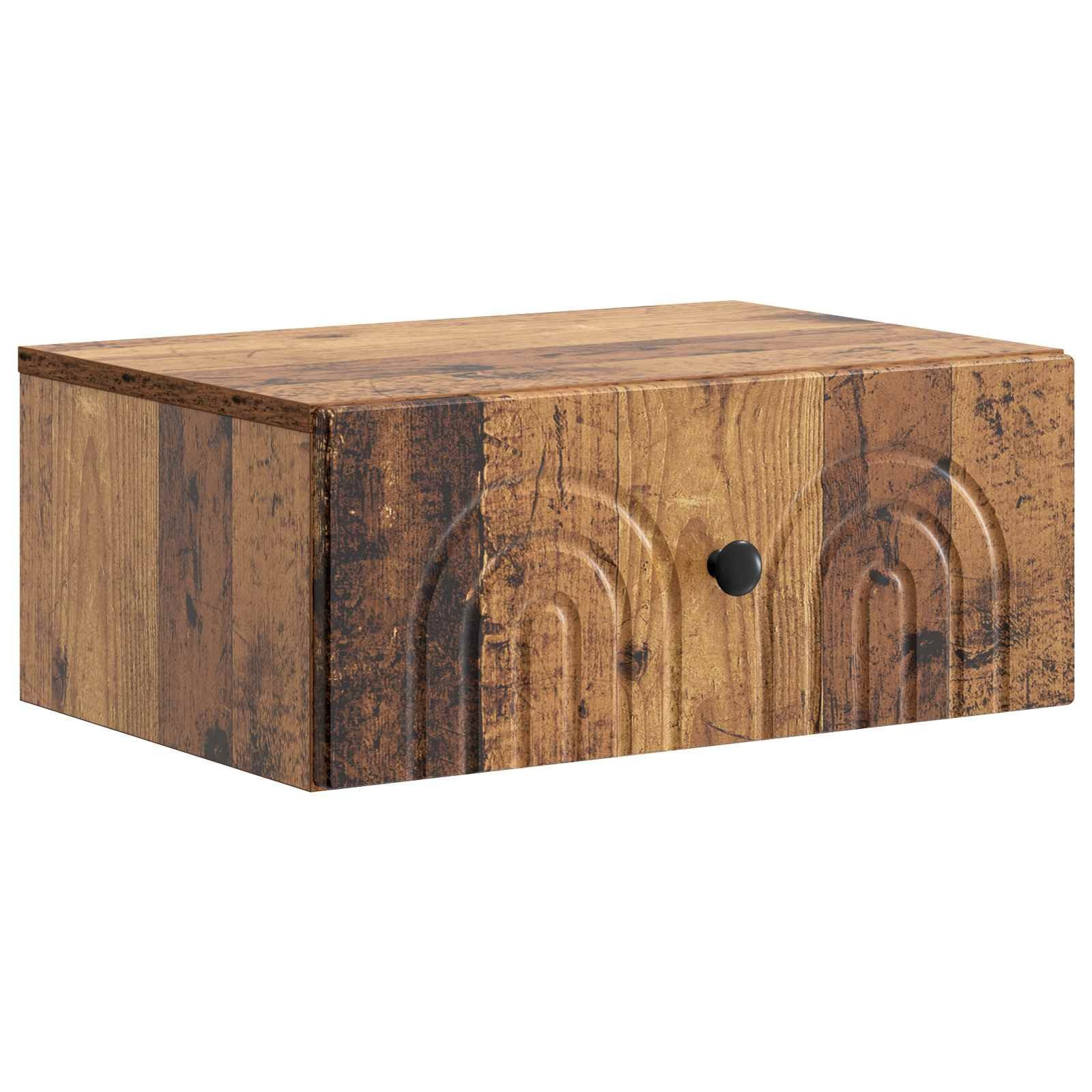 furnicato Kleiderschrank Nachttisch Set 2-teilig 49 x 34,5 x 20 cm Altholz Schubladenschrank mit viel Stauraum für Schlafzimmer und Wohnzimmer