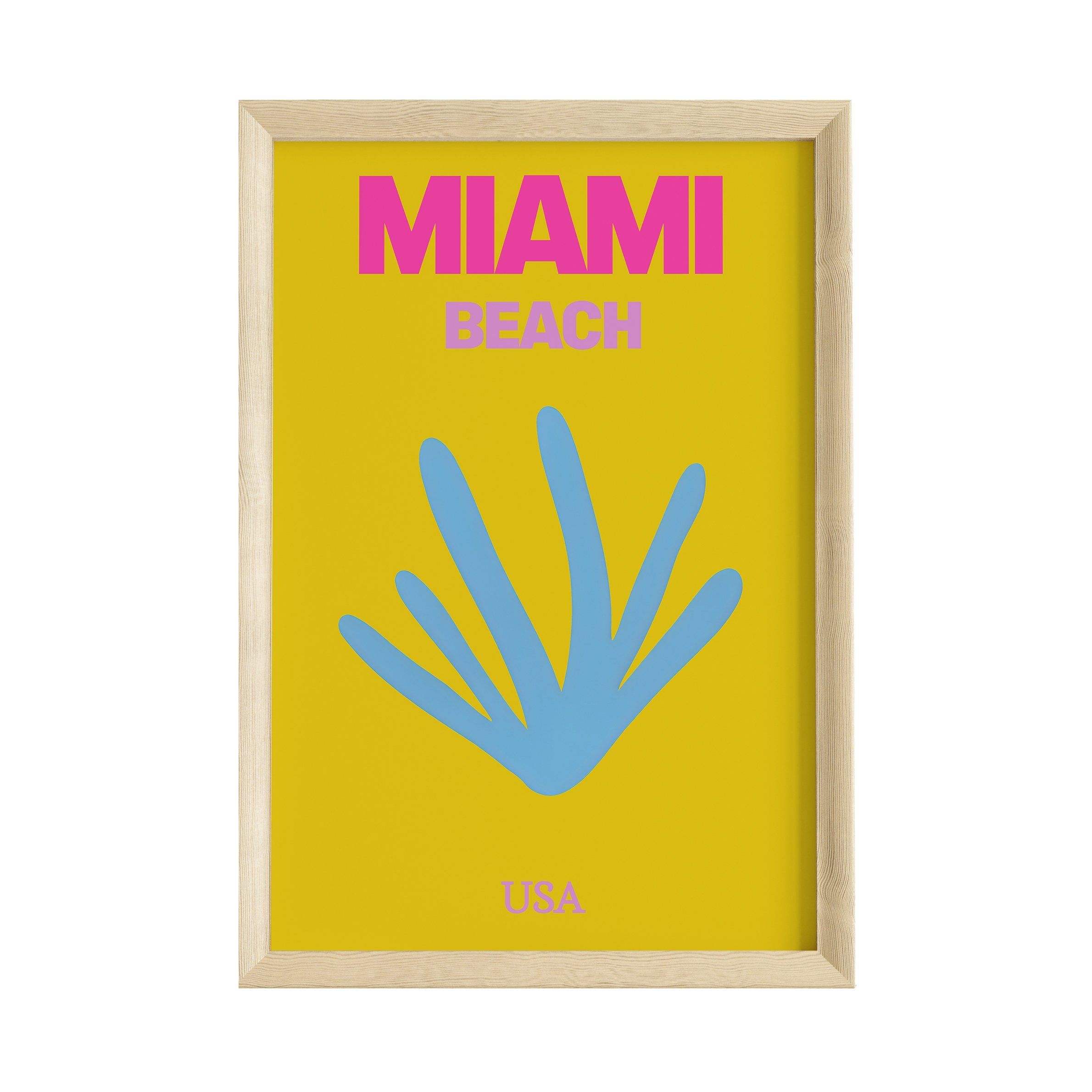JUSTGOODMOOD Плакат Premium ® Miami Beach USA · ohne Rahmen