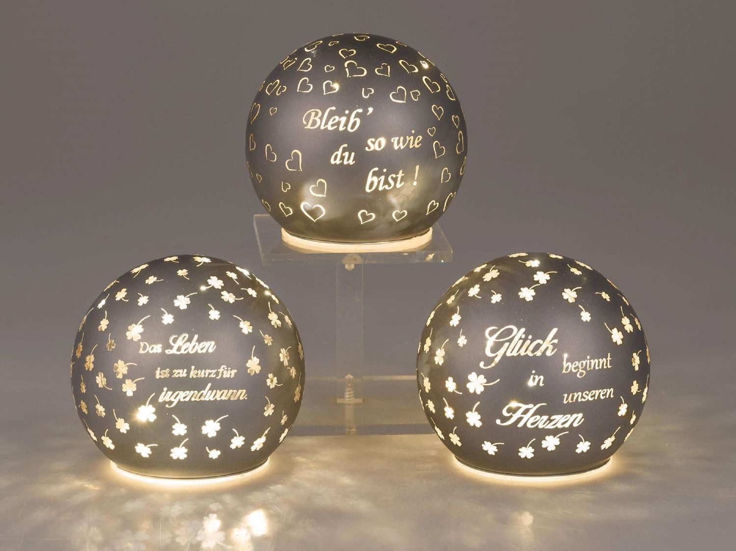 formano Kugelleuchte Sprüche, Mit Timerfunktion günstig online kaufen