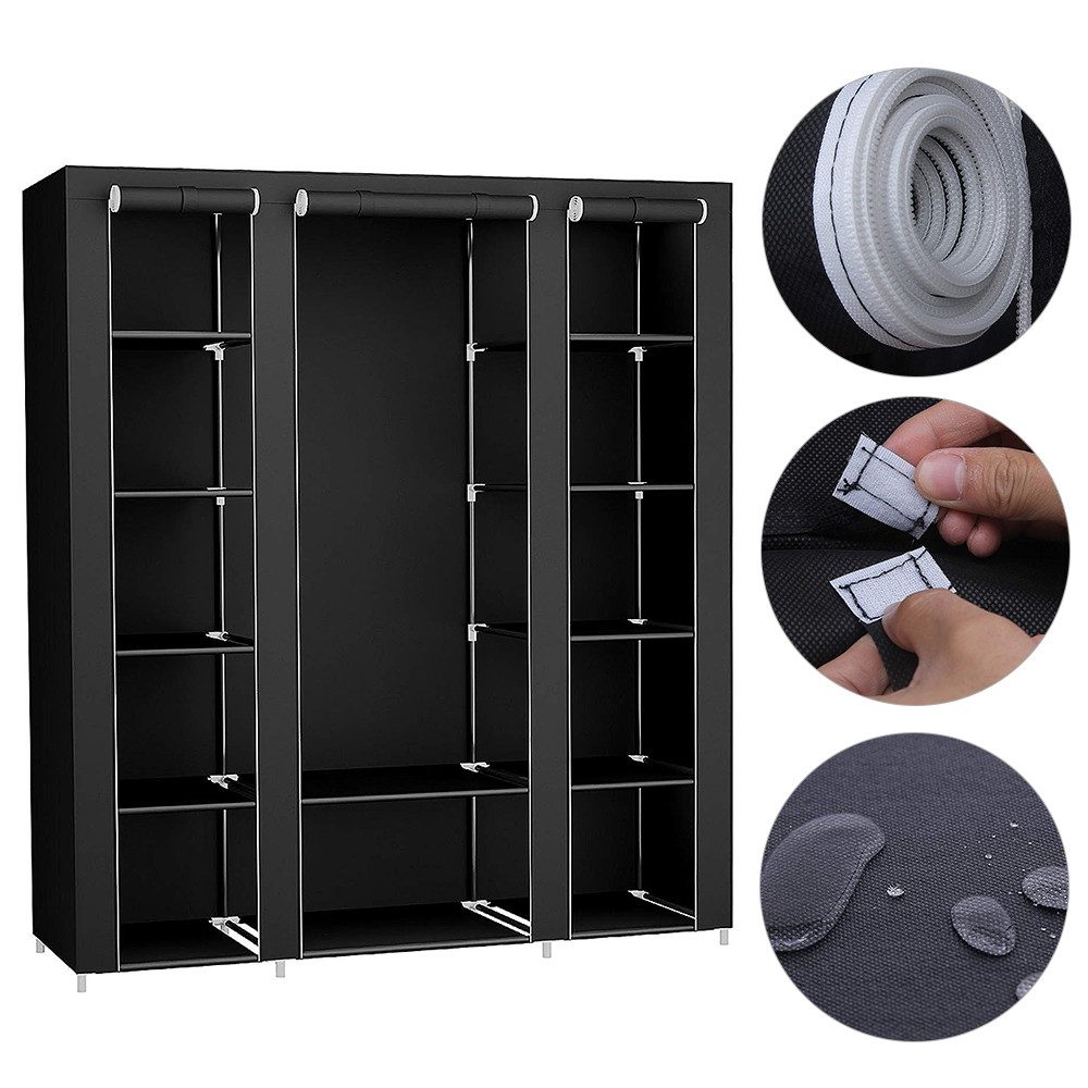 JEOBEST Stoffschrank Kleiderschrank mit Vliesstoffbezug, Garderobe günstig online kaufen