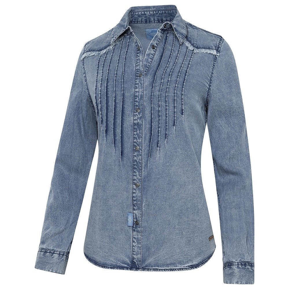 Stars & Stripes Langarmbluse Westernbluse Jeansbluse günstig online kaufen