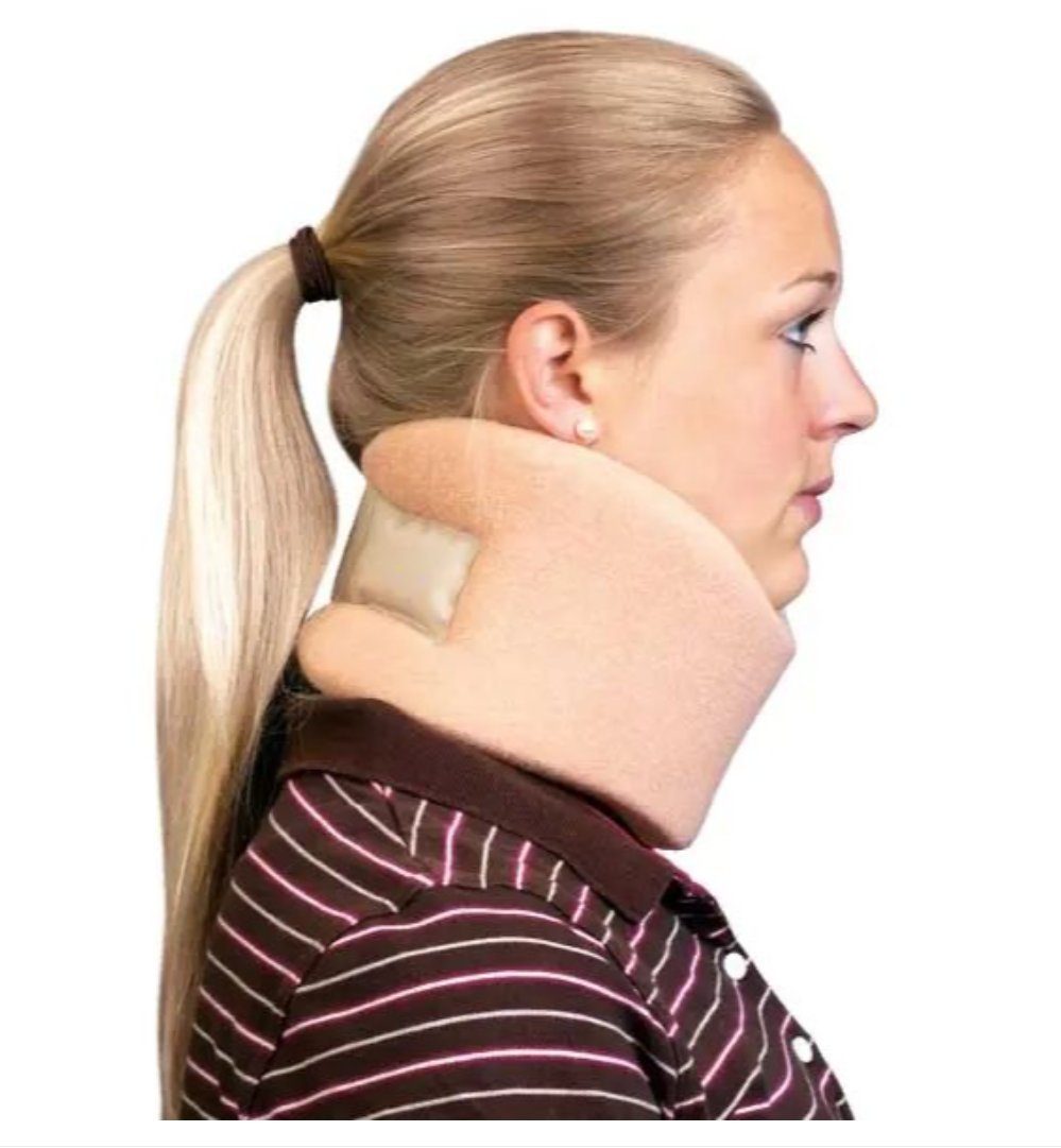 DocMed Nackenstütze Cervicalstütze Halskrause in beige, Klettverschluss, Erste Hilfe (Sparset, 1er Set), Hautfreundlich, guter Tragekomfort