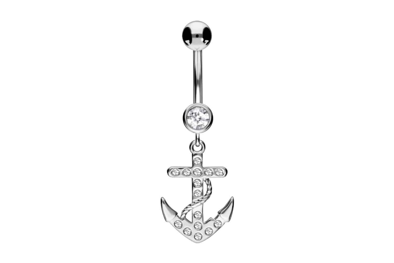 Bauchnabelpiercing Titan Bananabell mit 925er Silber Design ANKER