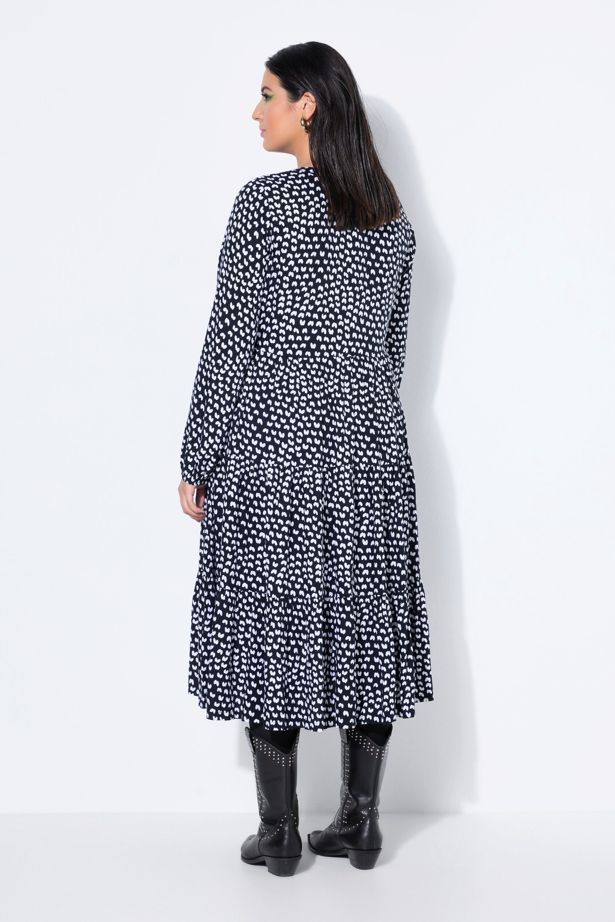 Studio Untold Maxikleid Maxikleid A-Line Black&White-Print günstig online kaufen