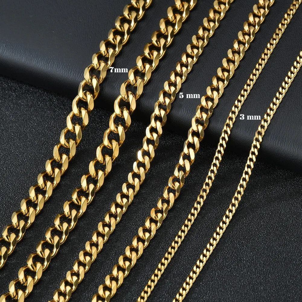 Ware aus aller Welt Panzerkette Edelstahl Halskette Breite 3 5 7mm Länge 40 günstig online kaufen