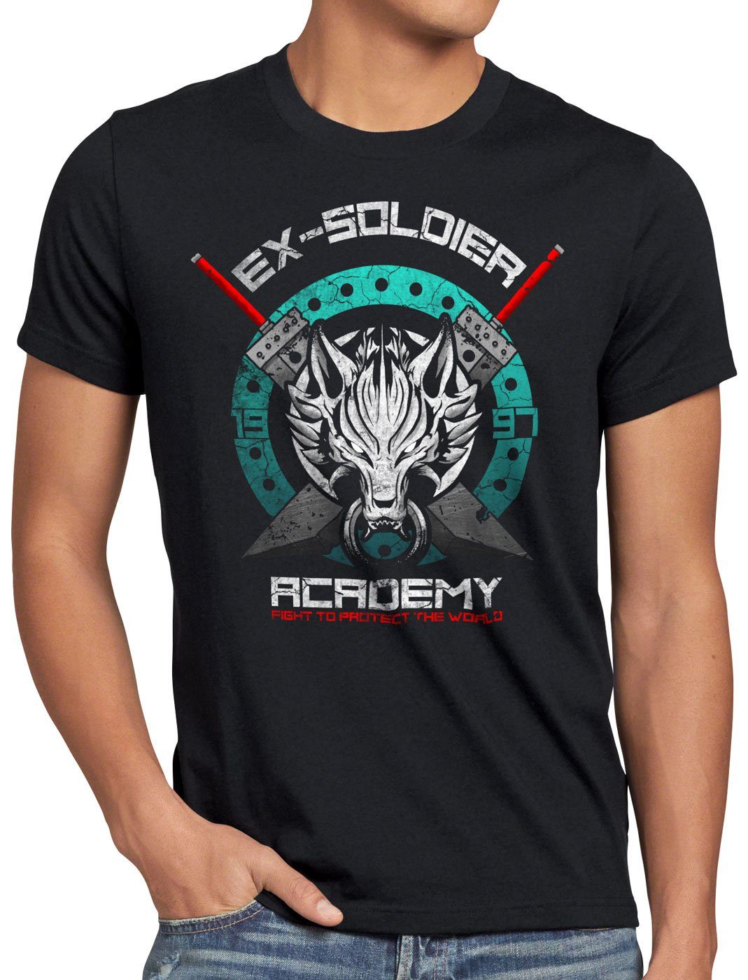 sephiroth 7 Herren Ex-Soldier chocobo final Print-Shirt T-Shirt style3
