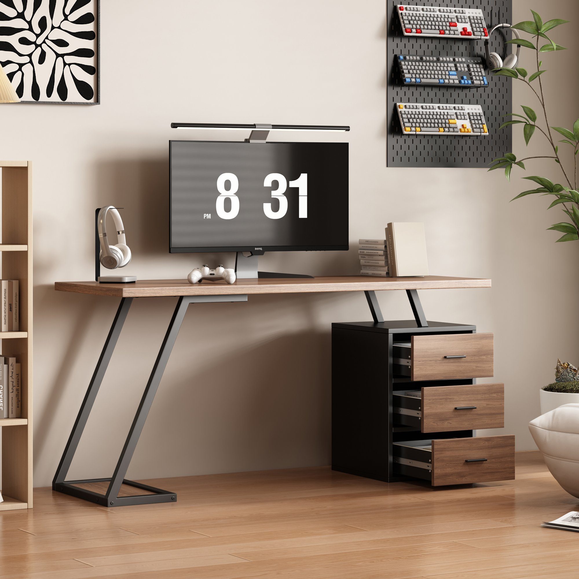 Flieks Schreibtisch (1 Tisch), Computertisch mit 1 Ablage Bürotisch Gamingt günstig online kaufen