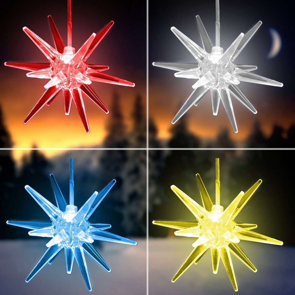 7 Weihnachtsstern Fach-Farbwechsel Monzana monzana Beleuchtet mit 4x Dekofigur, LED
