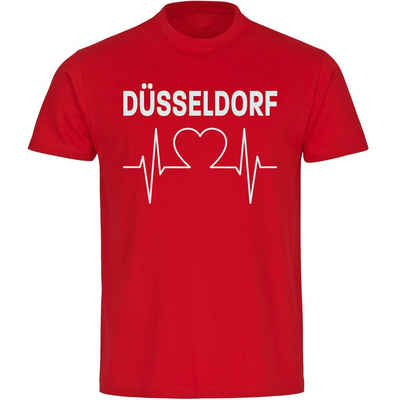 multifanshop T-Shirt Herren Düsseldorf - Herzschlag - Männer