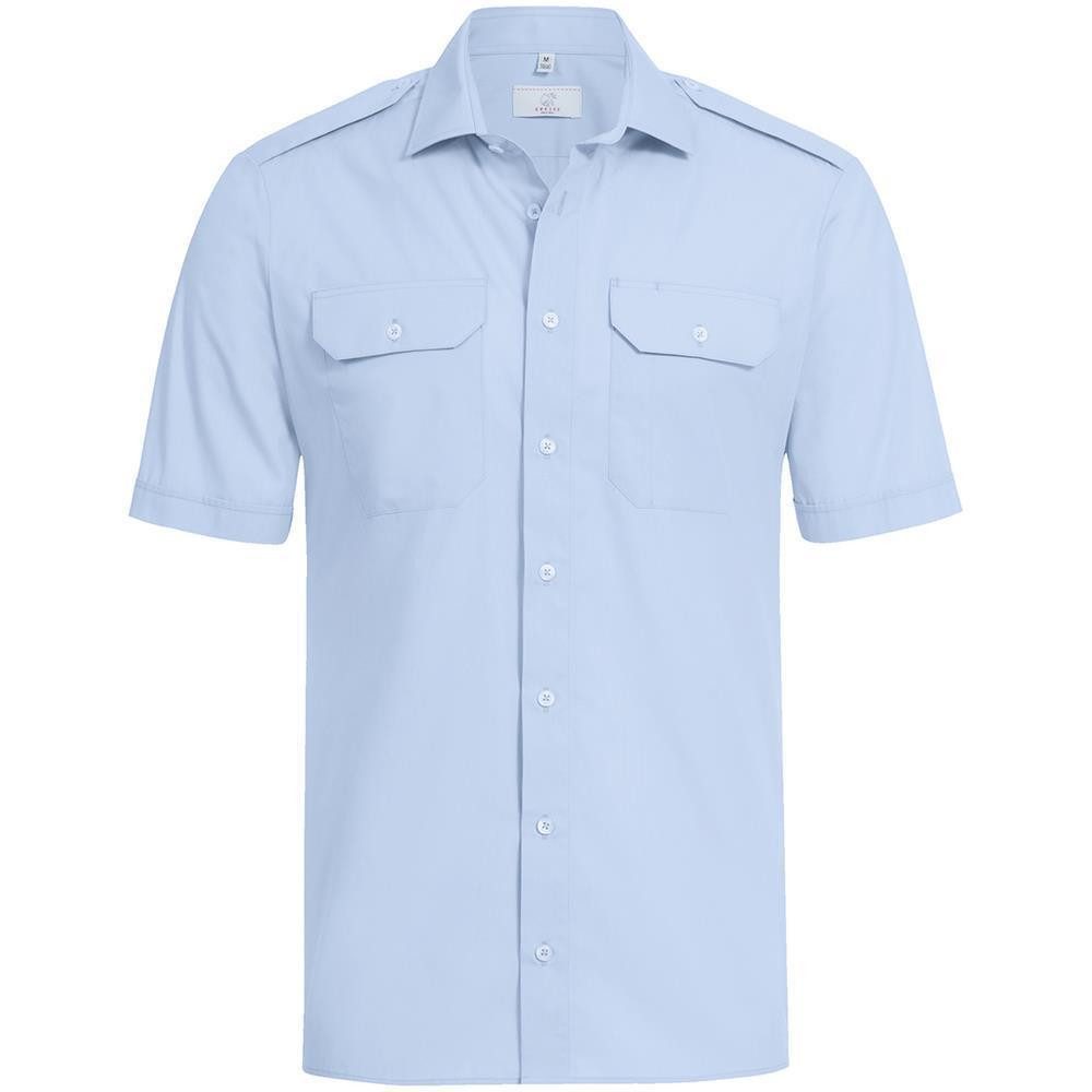 GREIFF Kurzarmhemd Greiff SIMPLE Herren Pilothemd Kurzarm New-Kent Regular Hellblau