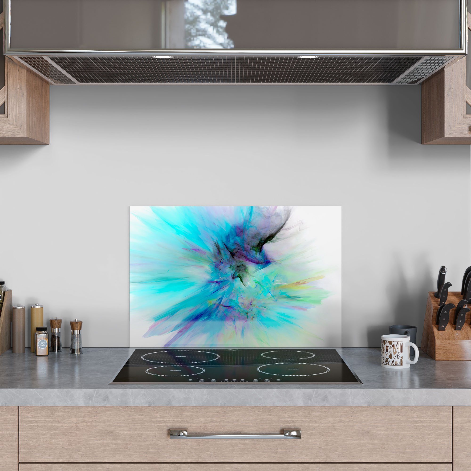DEQORI Farben', Badrückwand Herdblende Küchenrückwand 'Supernova der Glas Spritzschutz
