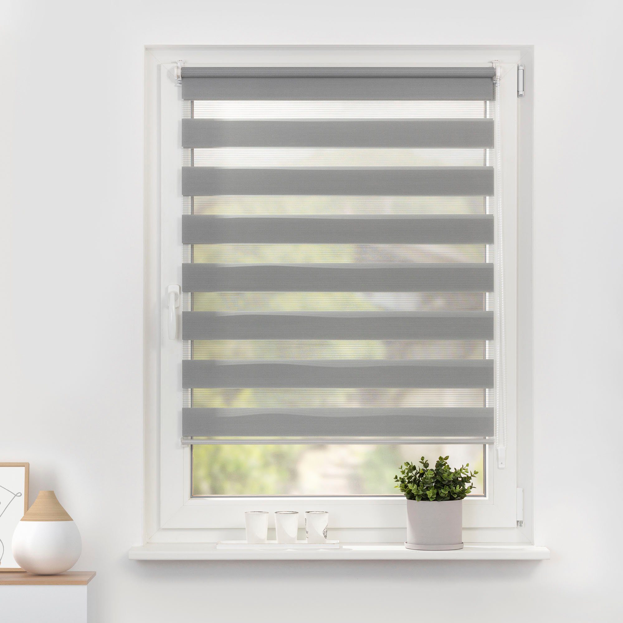 Doppelrollo Duo-Rollo Klemmfix, ohne Bohren, blickdicht, LICHTBLICK ORIGINAL, Lichtschutz, ohne Bohren, freihängend, Klemmfix, einfache Montage des Rollos