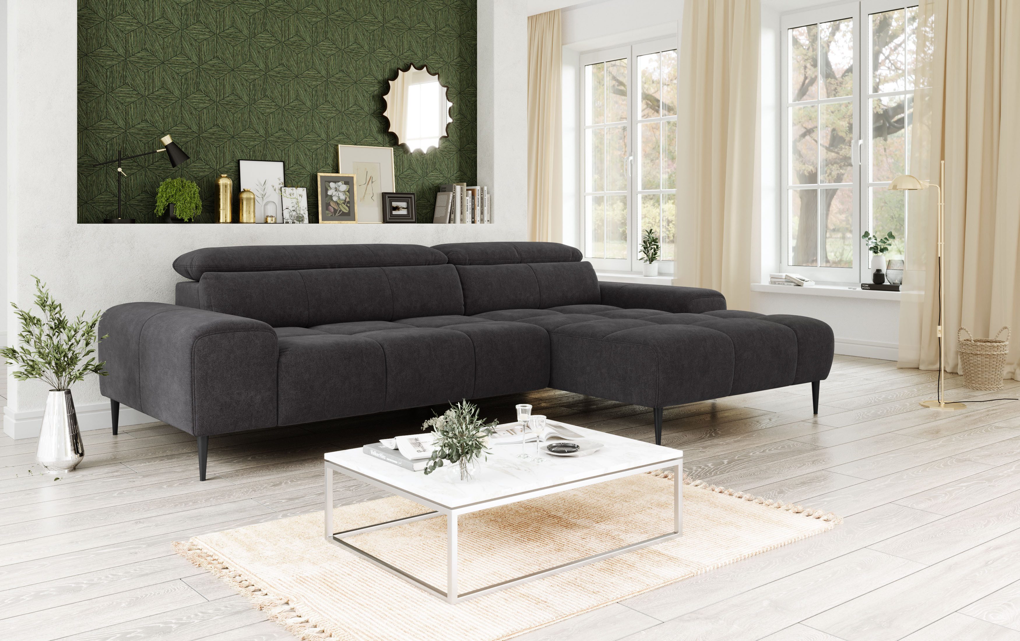 COTTA Ecksofa Theo L-Form, B: 290 cm, mit Kopfteilverstellung, optional Sitztiefenverstellung