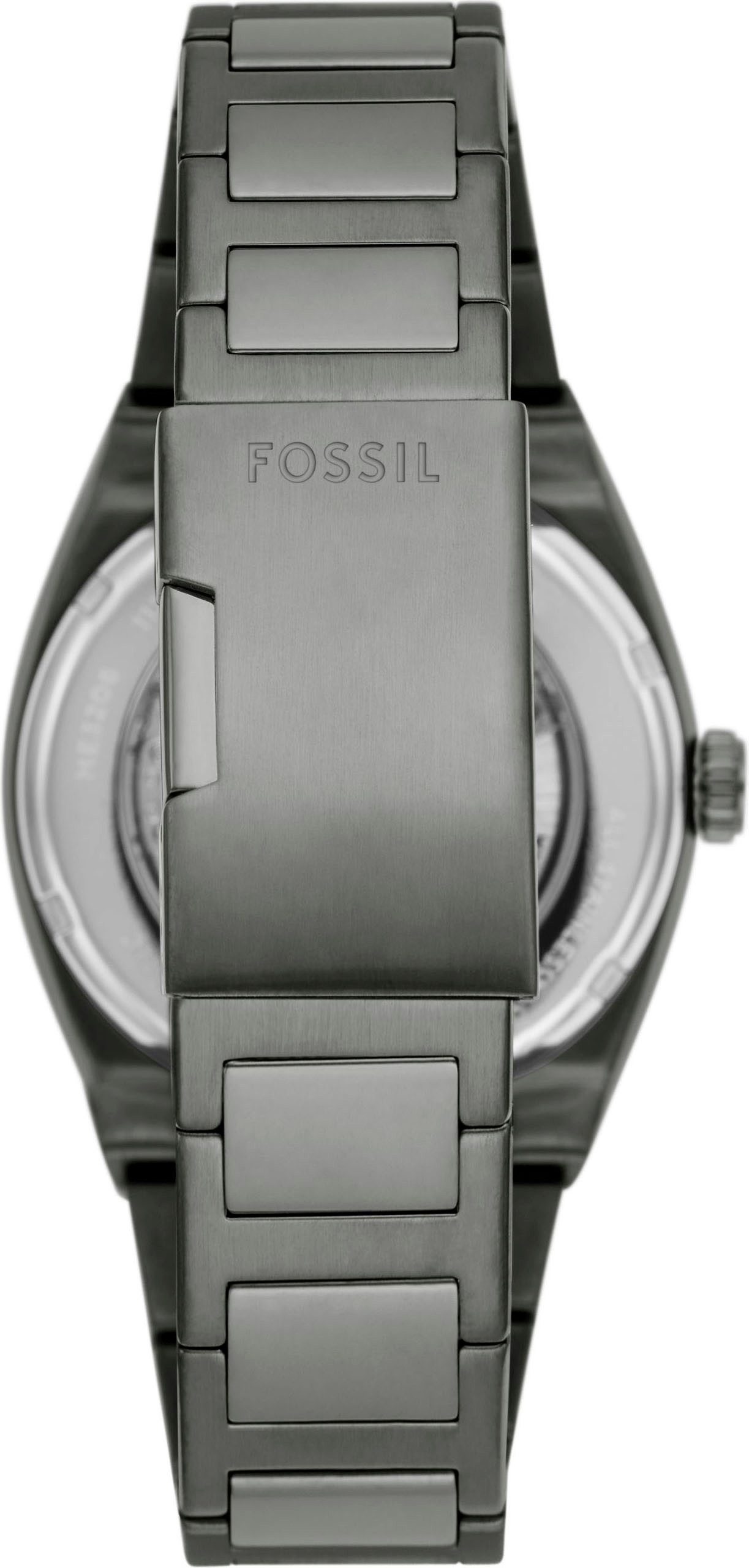 Fossil Automatikuhr EVERETT ME3206, Armbanduhr, Herrenuhr, Mechanische Uhr, Edelstahlarmband, analog