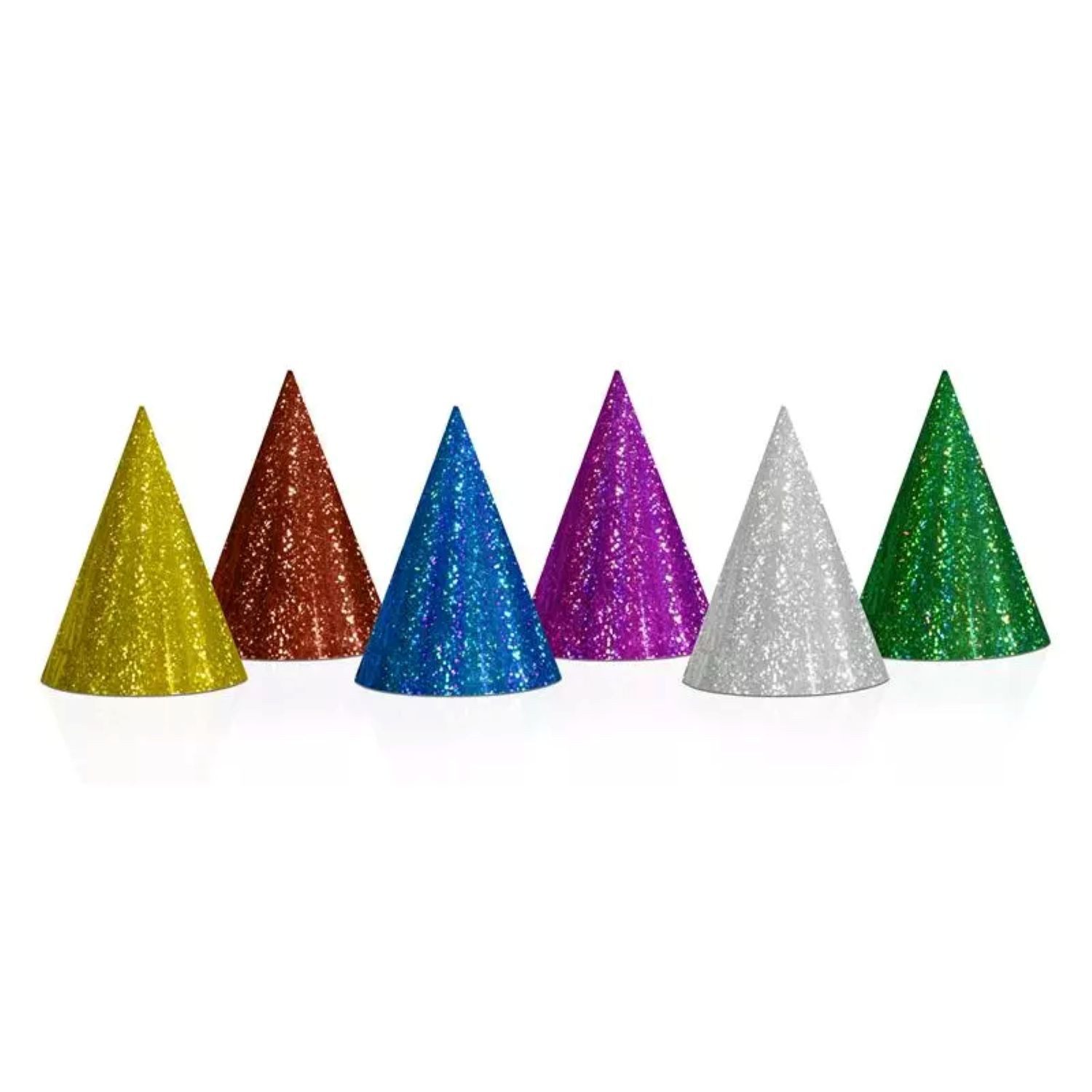 partydeco Kostüm PartyHut 20 Stück 16 cm, Holografisch Mix