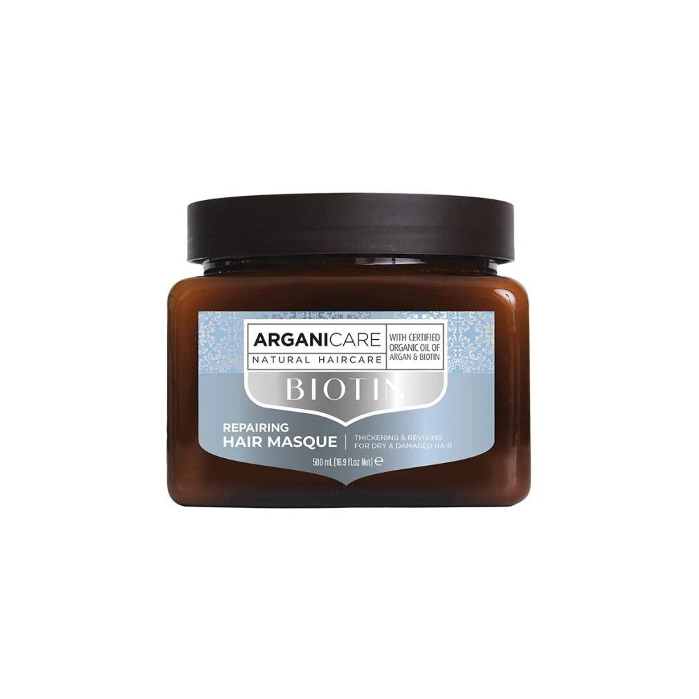 Arganicare Haarpflege-Set, Biotin, Crememaske zur Haarbehandlung, reparierend