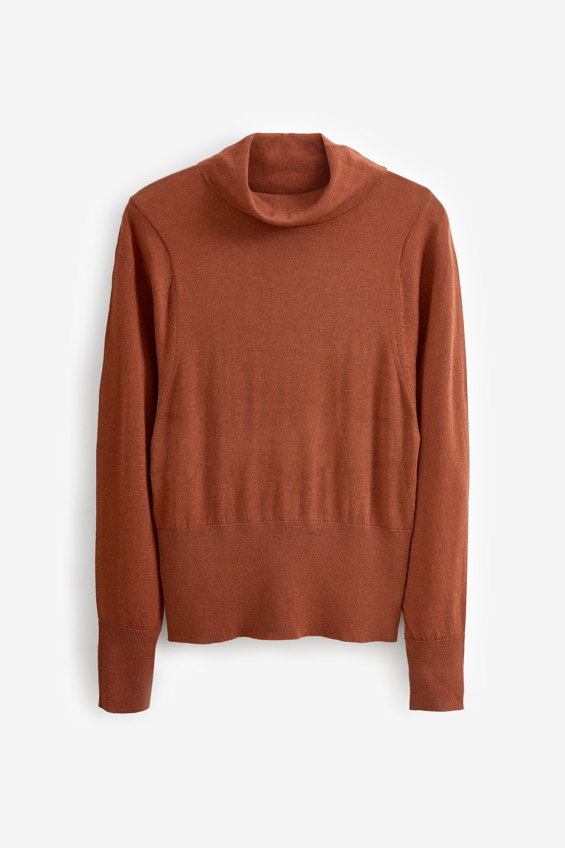 Rollkragenpullover Rust Next Brown (1-tlg) Rollkragenpullover