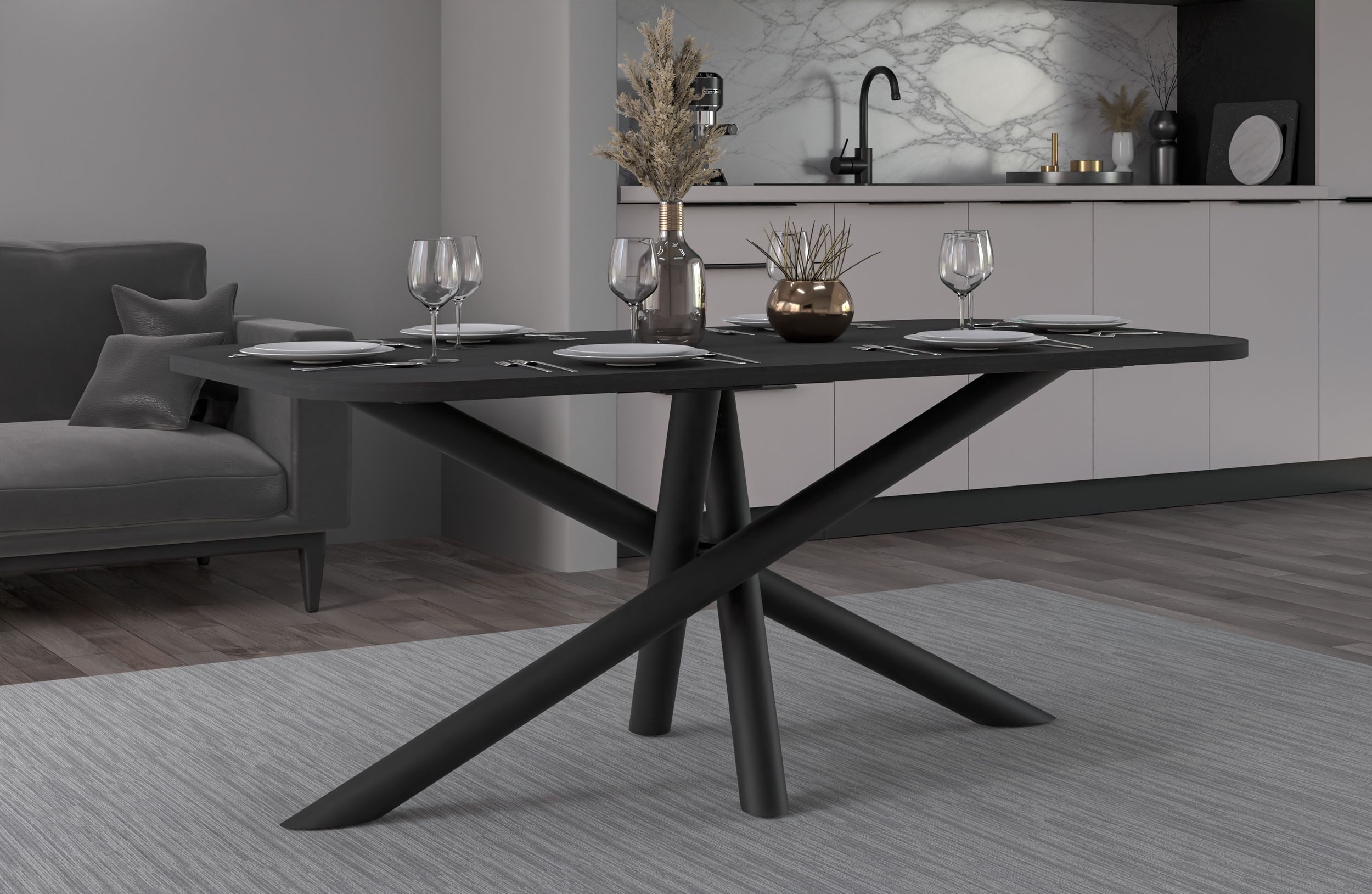 Küchen-Preisbombe Esstisch Oslo Esstisch Tisch 185x90 cm Wohnzimmer Esszimmer Spider Gestell