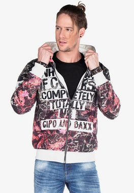 Cipo & Baxx Sweatjacke mit Schriftzug-Prints