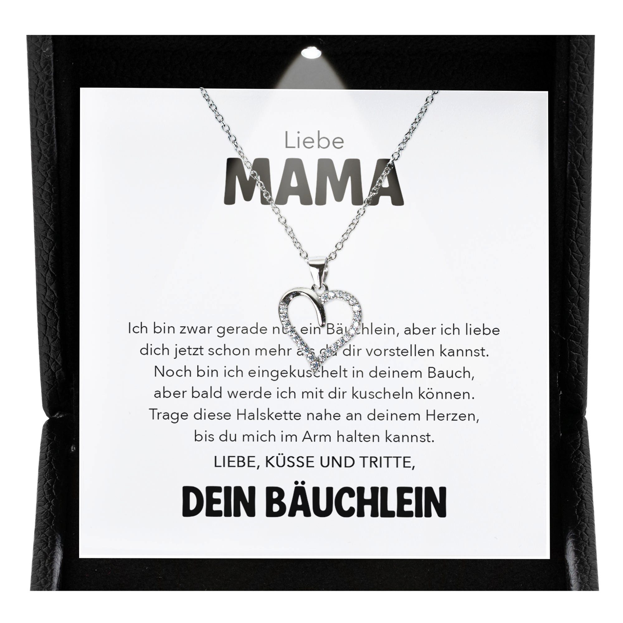 22Feels Schmuckset Schwangerschaft Geschenk Liebe Mama Mom To Be Babyparty Babyshower (inkl. Geschenktasche, Karte, Poliertuch, Beutel), Premium Licht Etui, Silber 925/000, Karte Made In Germany