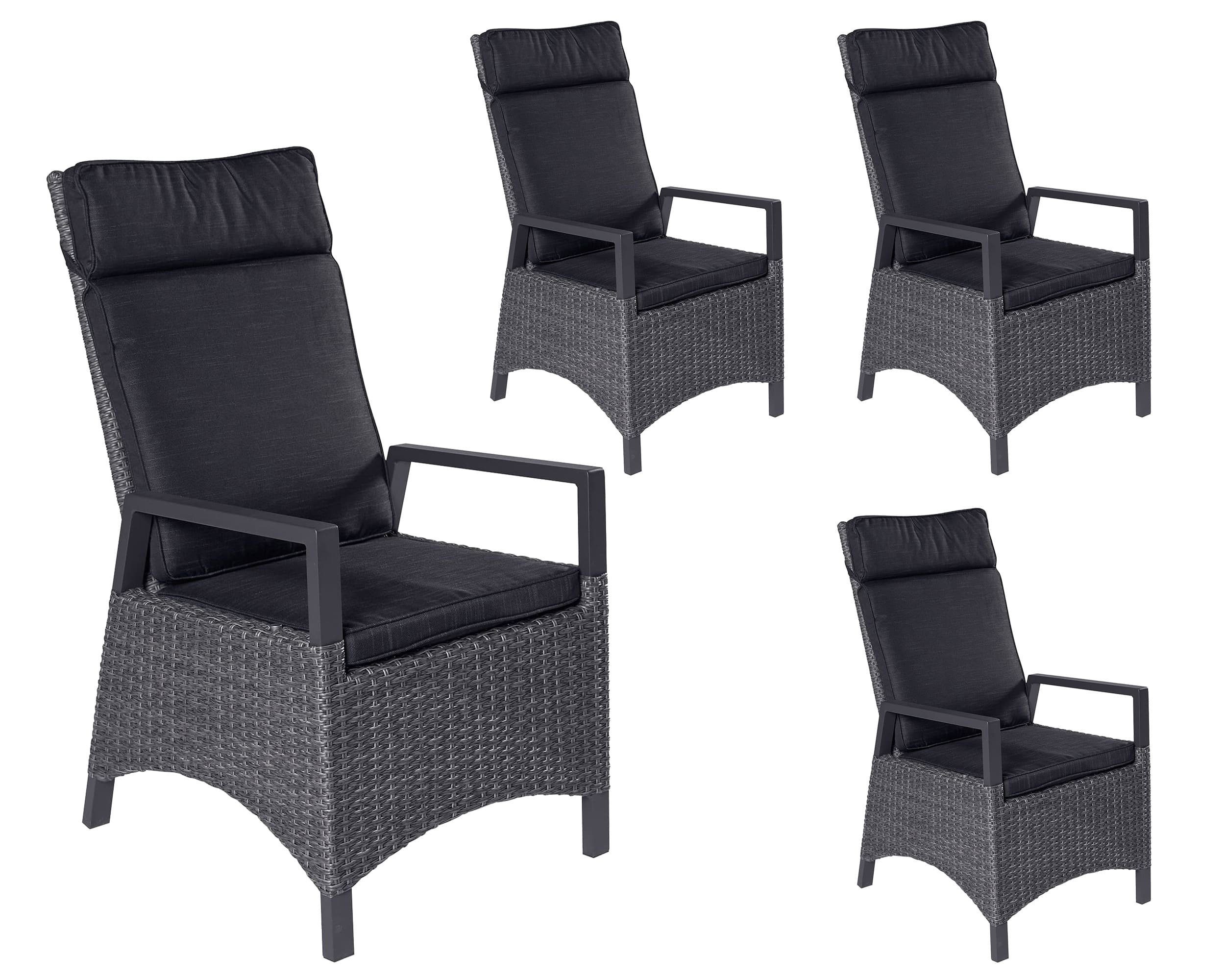 LC Garden Gartenstuhl Keramo Dining 4er Set Positionsstuhl Verstellsessel