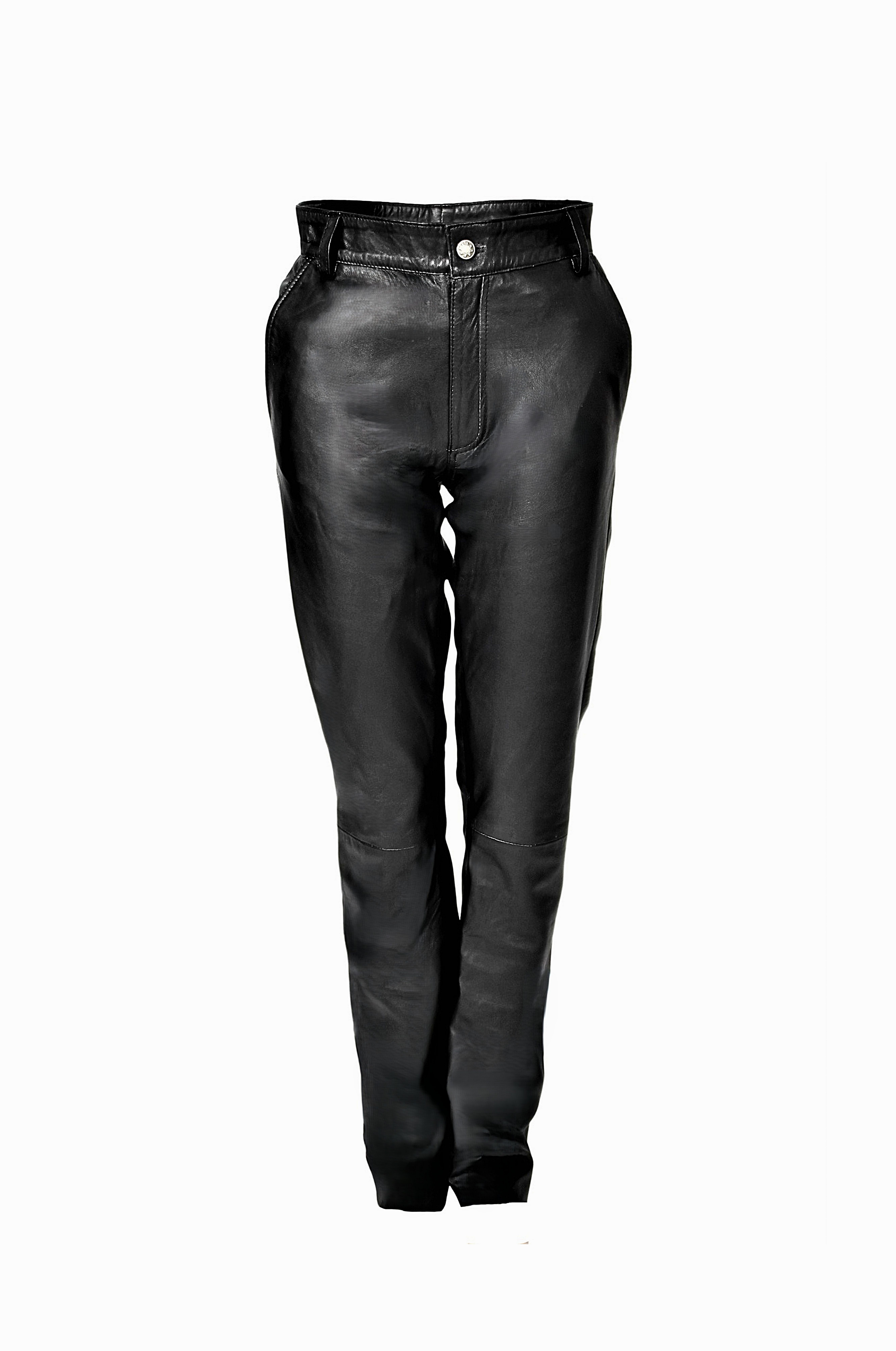 Be Noble Lederhose Chino Elegante Chinohose aus weichem Lammnappa Leder in schwarz