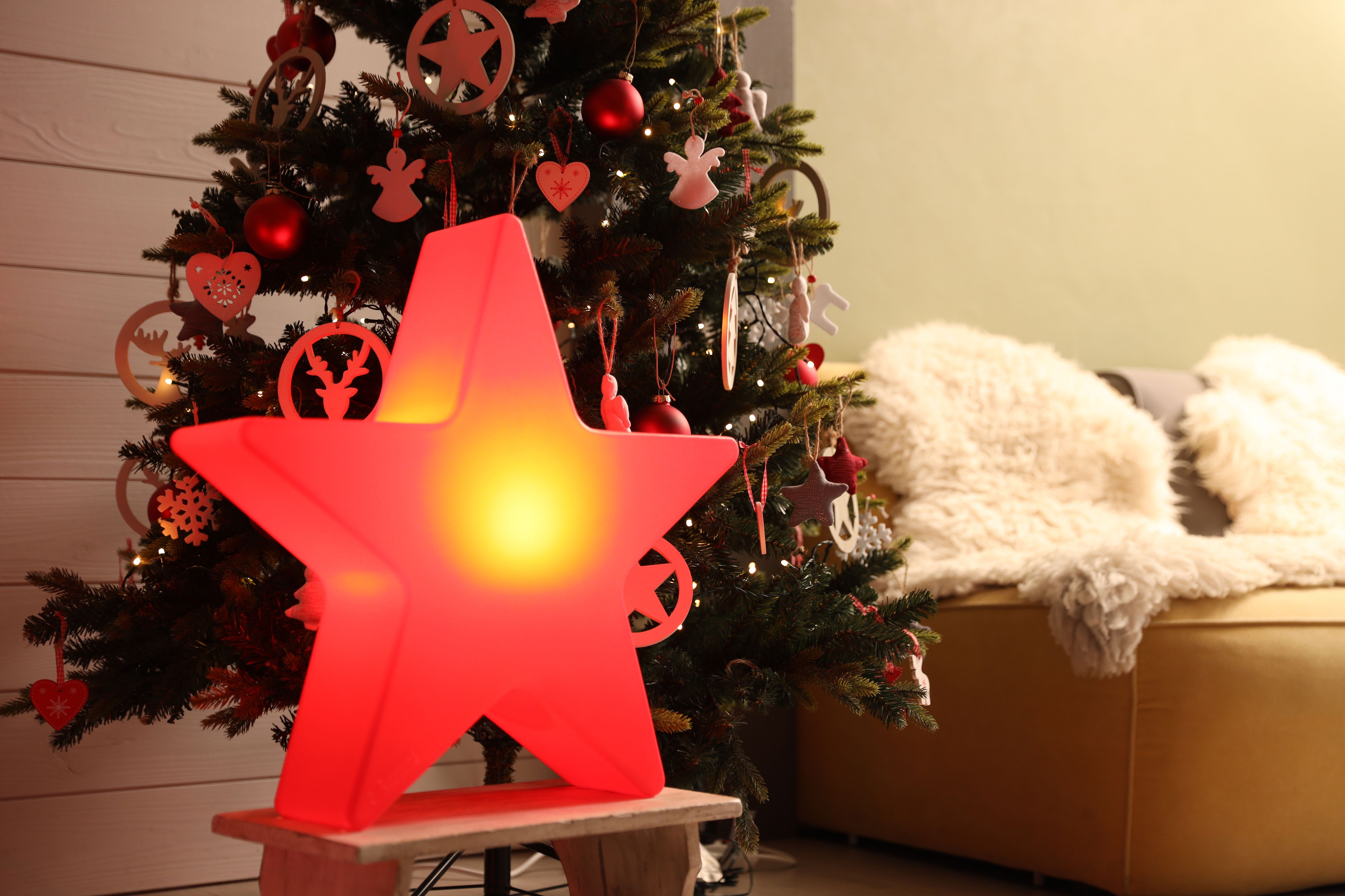 WW, Red für LED Star, Outdoor Shining 40 8 wechselbar, design LED und cm rot seasons LED Stern In-