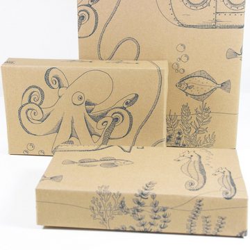Bow & Hummingbird Geschenkpapier Geschenkpapier Unterwasserwelt, 100 % Recyclingpapier