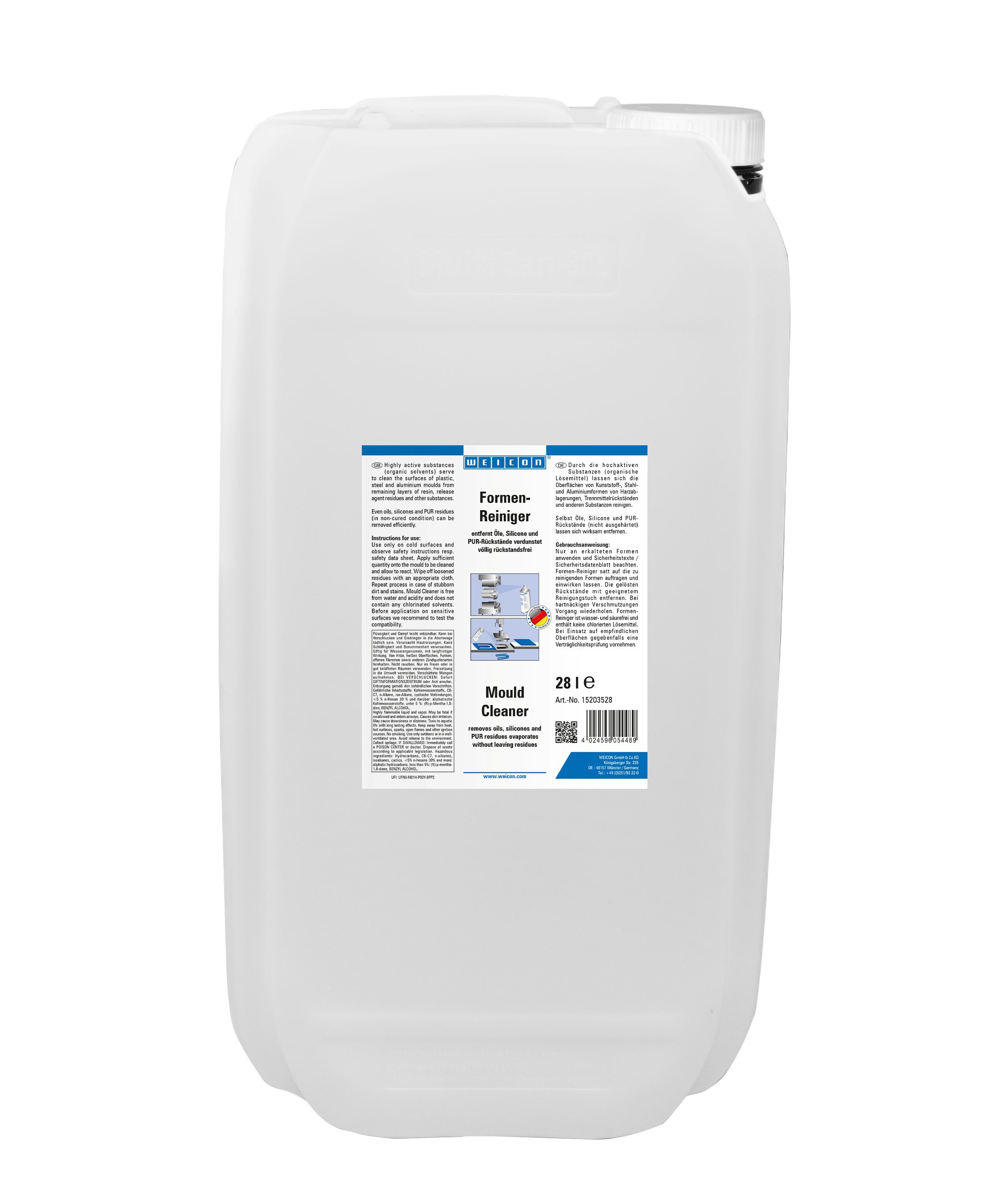 WEICON Formenreiniger, Spezialreiniger für Wachs, Silikone und Öle, farblos Flüssigreiniger (Rückstandsfrei verdunstend)