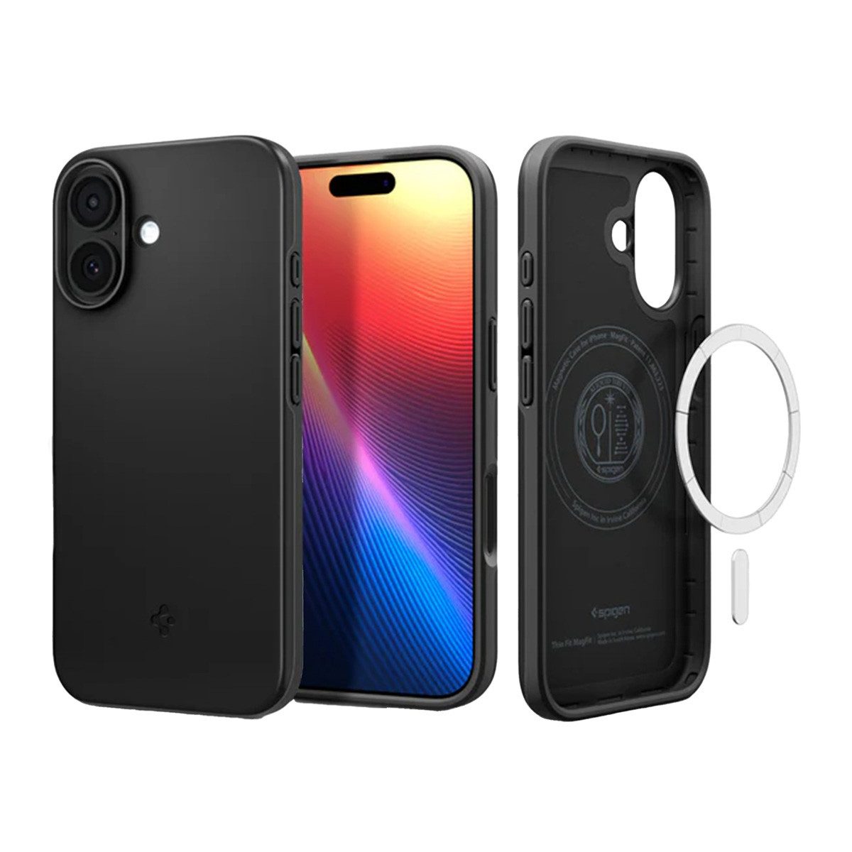 Spigen Backcover Spigen Thin Fit Backcover mit MagSafe Apple iPhone 17 - Black
