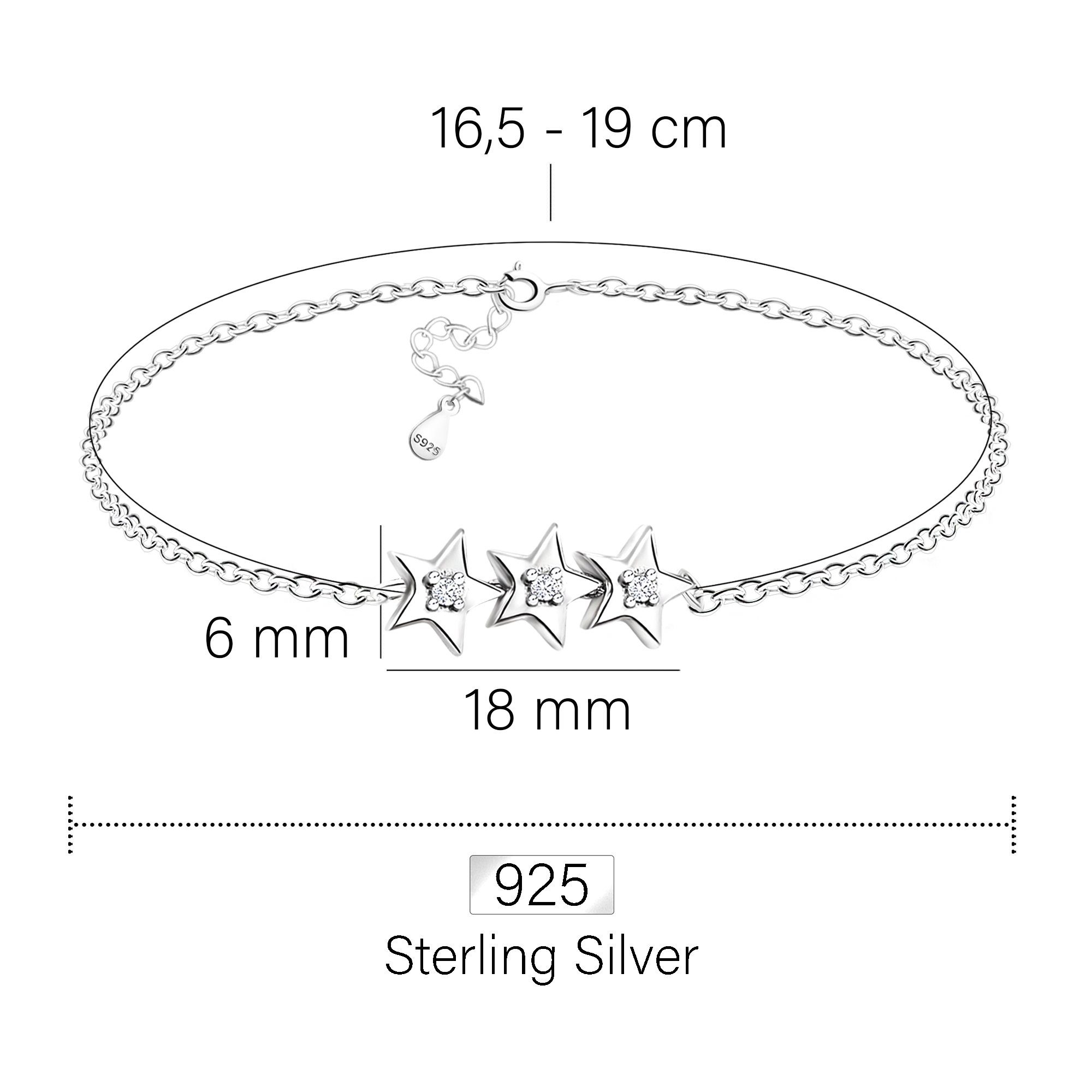 Sofia Milani Armband Stern (Armband), 925 Silber Damen Schmuck - B0263