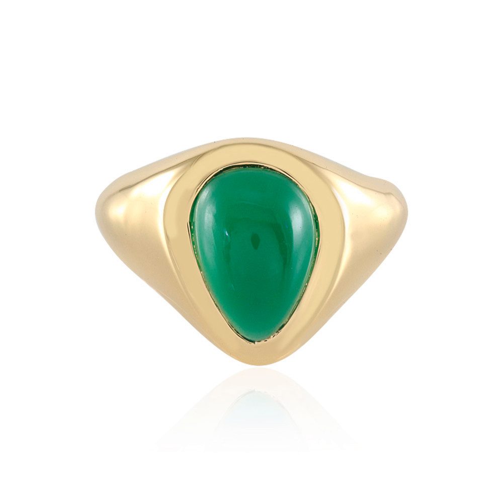 Cavill Silberring Cavill Ring 925er Sterlingsilber vergoldet, 3,15 ct grüner Onyx (1-tlg)