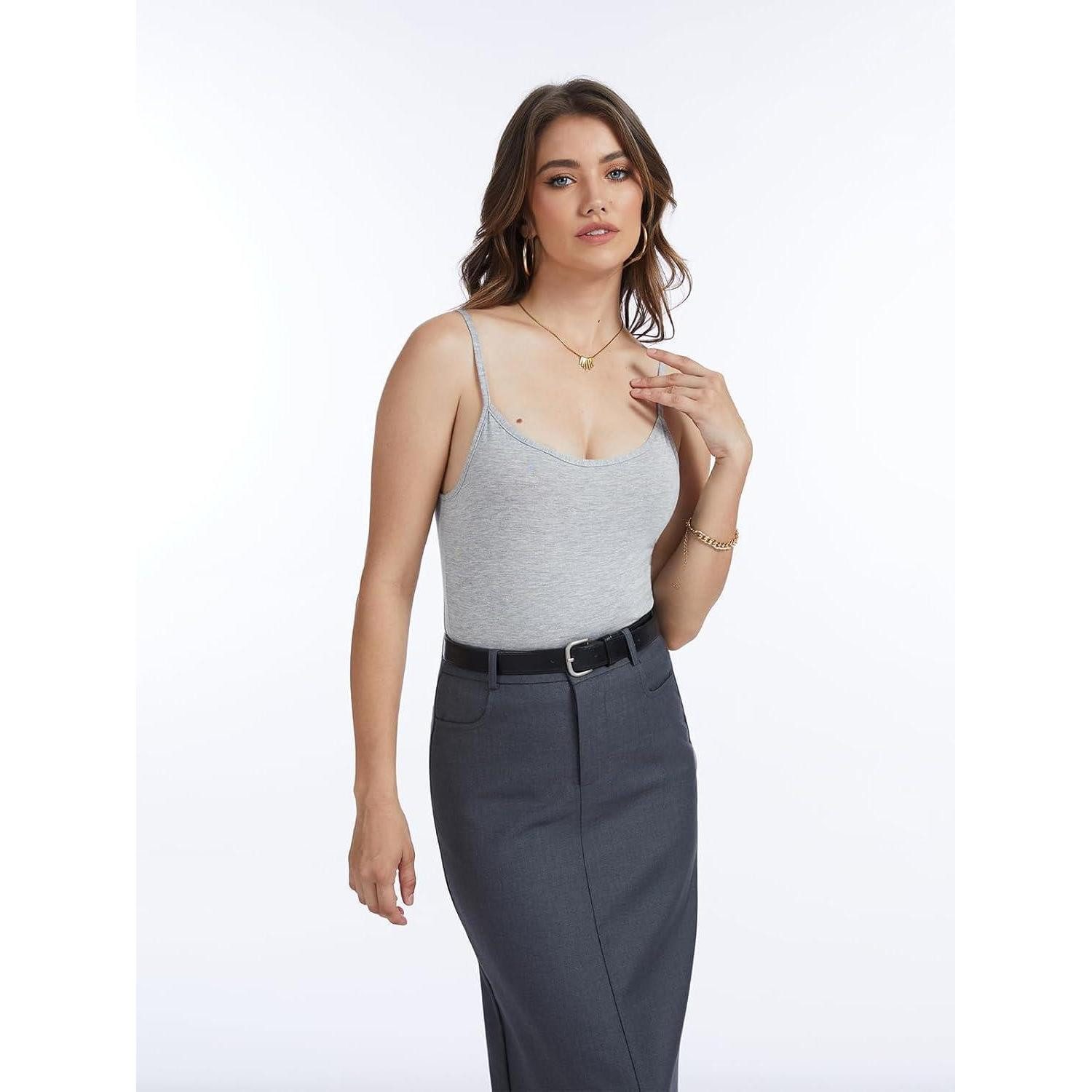 LuxusKollektion Spaghettitop Damen Unterhemden 4er Pack Spaghettiträger Verstellbar XL