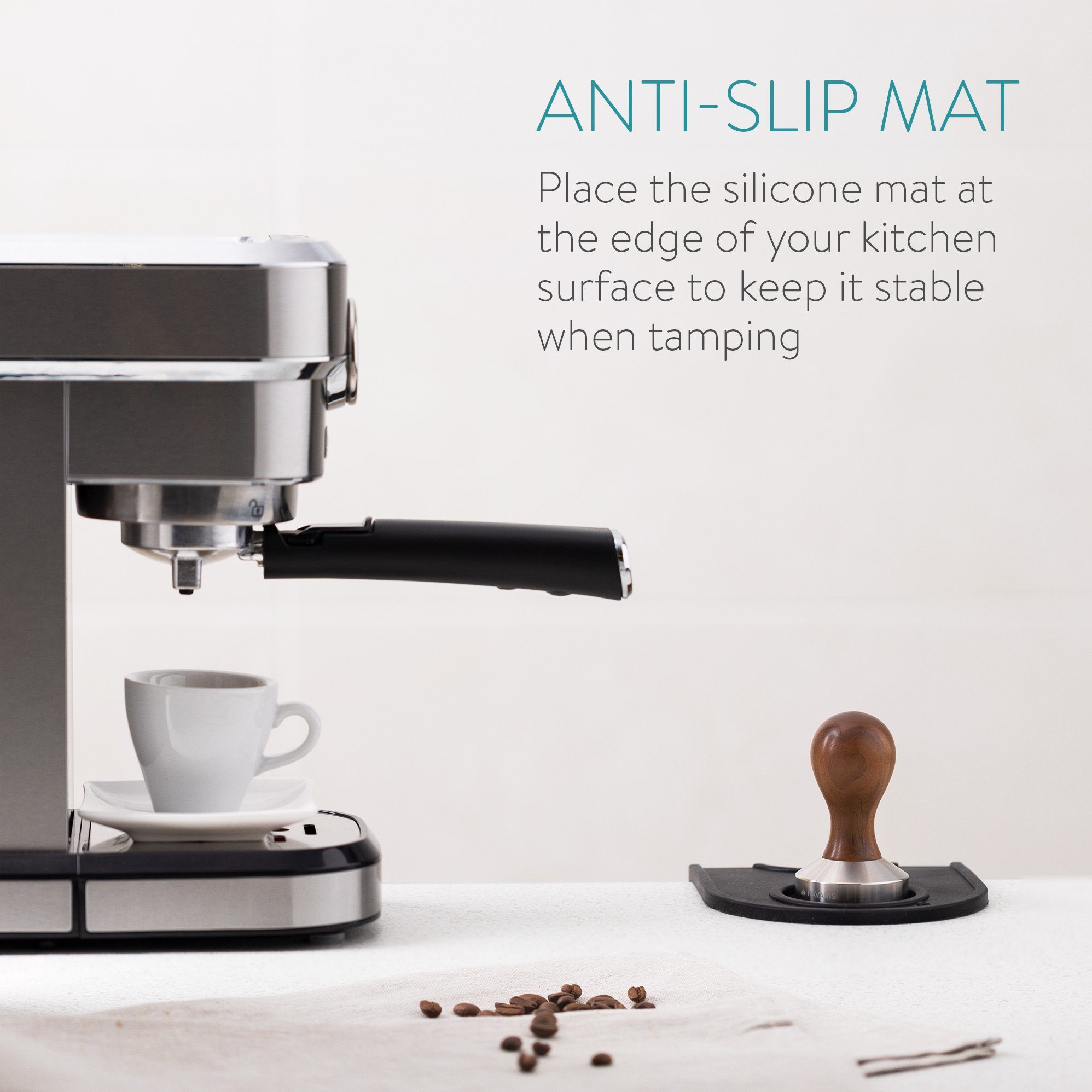Navaris Druckbrüh-Kaffeemaschine Espresso Tamper für Stampfer Siebträger - 51mm Stempel für Kaffee