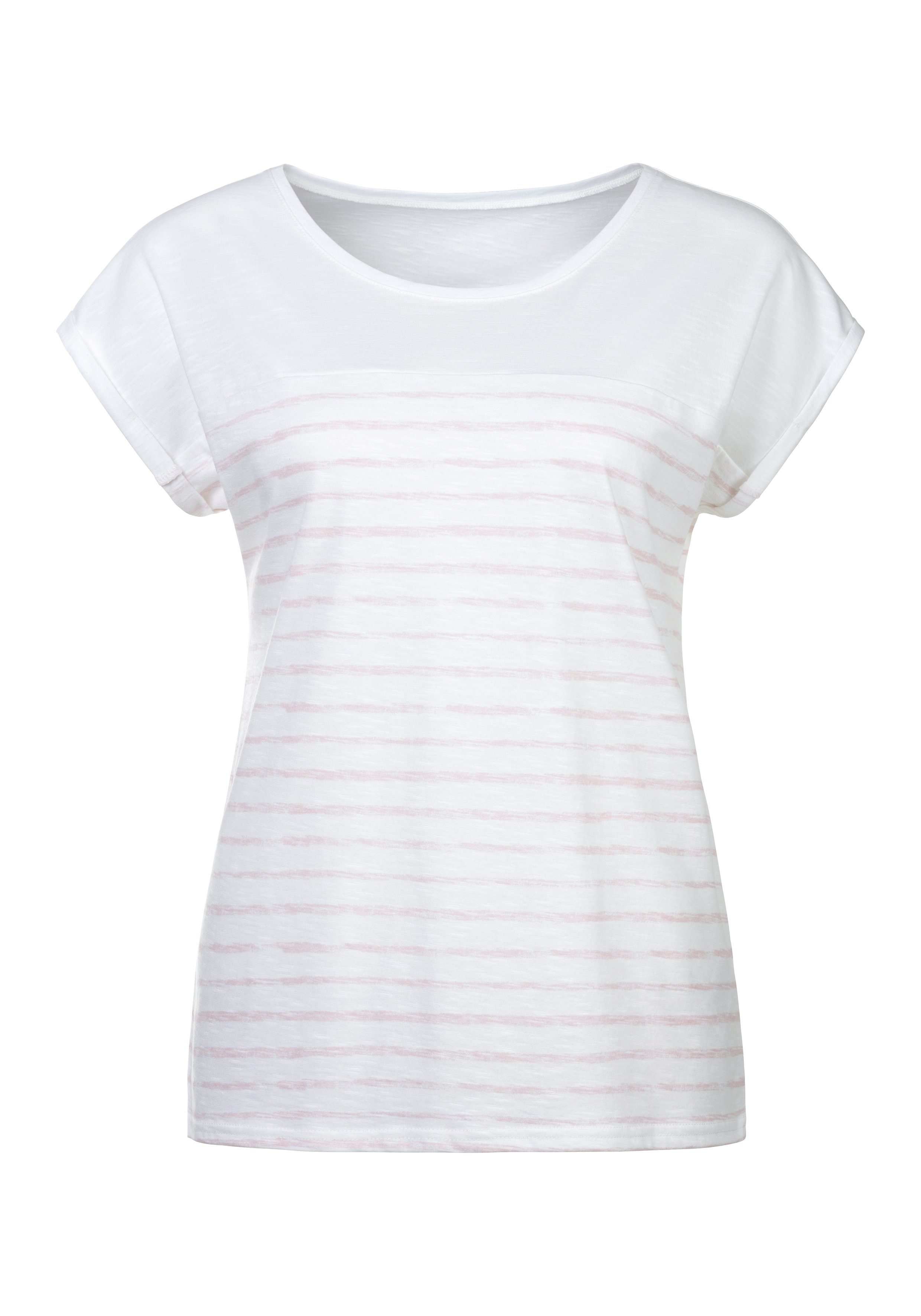 Beachtime by Lascana T-Shirt mit Streifen (2er-Pack) Sommershirts aus reiner Baumwolle mit Slub-Effekt – Bild 5 von 5