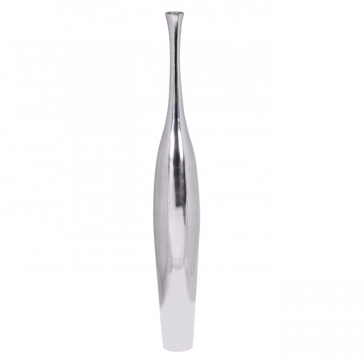 Thumbnail - tinkaro Blumentopf Flasche L in Silber Blumenvase handgefertigt Aluminium Dekovase (1 St)