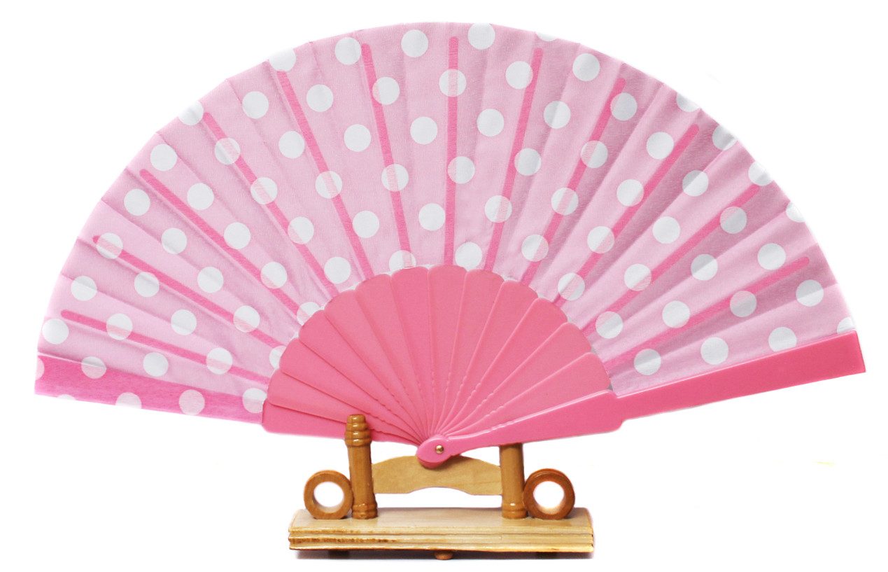 Yudu Handfächer "Pünktchen" Motive Handfächer Fächer transparent Kunststoffstreben