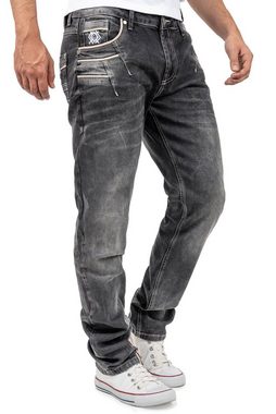 Cipo & Baxx Regular-fit-Jeans Casual Hose BA-CD719 mit Lässiger Stonewashed Waschung